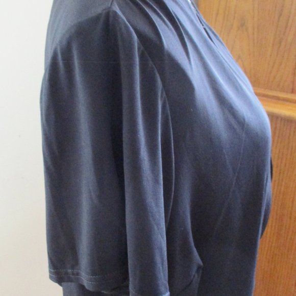 R & K Originals Woman Bolero Cropped Shrug Cardigan Short Sleeve, Black, Size 2X - Picture 4 of 10